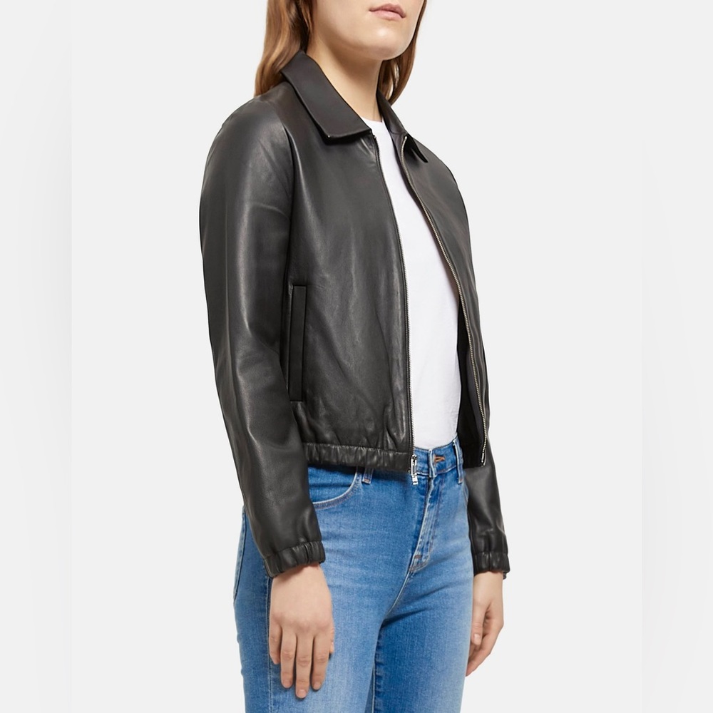 NWOT Theory Leather Jacket - Picture 1 of 4